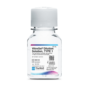 VitroGel Dilution Solution Type 1, 50 mL bottle for adjusting mechanical strength of high-concentration hydrogels; contains sucrose.