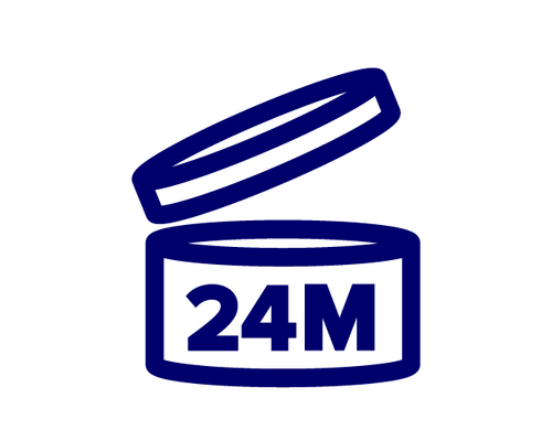 Can icon with '24M' label indicating 24 months shelf life