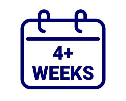 Calendar icon indicating a duration of 4+ weeks
