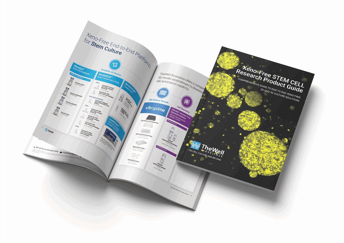 Open magazine spread showing a grey page with diagrams and a dark glossy cover featuring bright yellow cellular shapes on the right.
