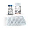 Two small glass vials labeled VitroGel EMT and RocketCell EMT supplement next to a clear 96-well microplate on a white background, ready for cell culture work.